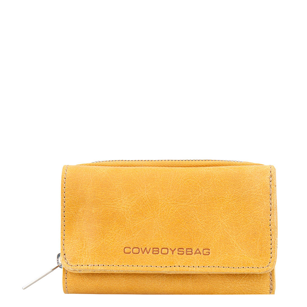 Cowboysbag dames portemonnee geel leder